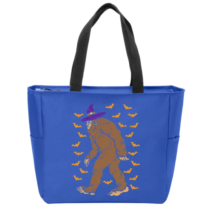 Bigfoot Sasquatch Witch Hat Funny Halloween WoGift Zip Tote Bag