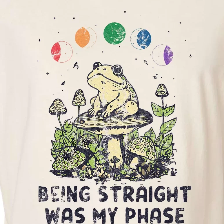 Being Straight Was My Phase Green Frog Mushrooms Garment-Dyed Women's Muscle Tee