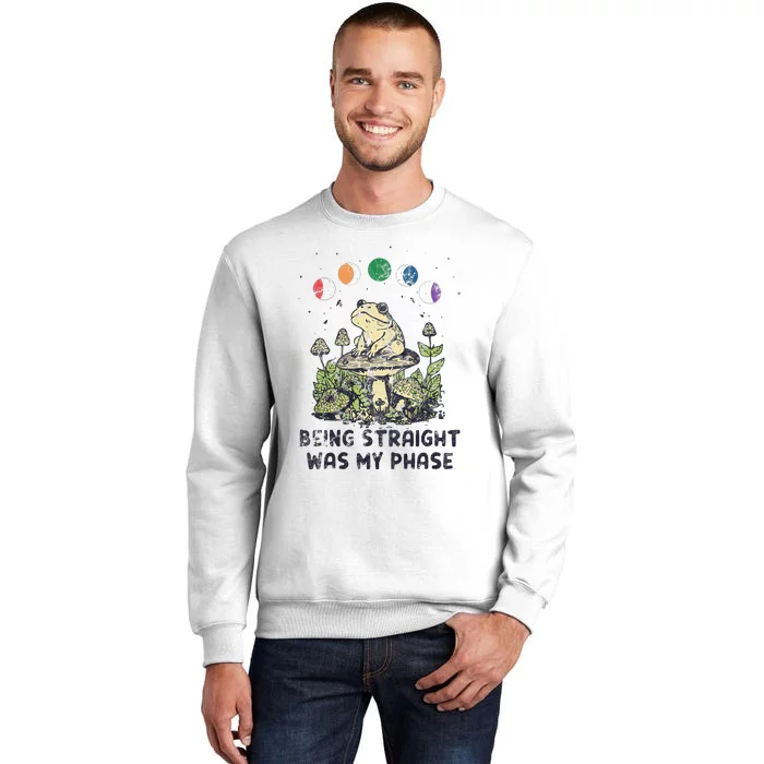 Being Straight Was My Phase Green Frog Mushrooms Sweatshirt