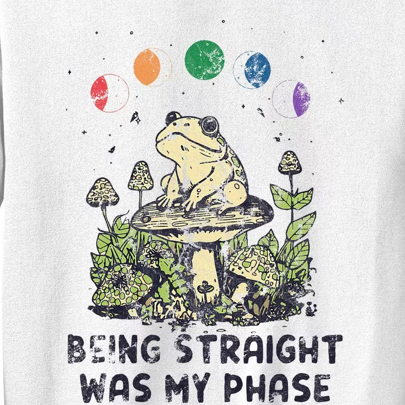 Being Straight Was My Phase Green Frog Mushrooms Sweatshirt