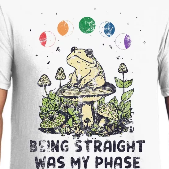 Being Straight Was My Phase Green Frog Mushrooms Pajama Set