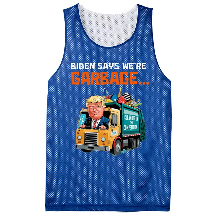 Biden Says WeRe Garbage Trump In Garbage Mesh Reversible Basketball Jersey Tank