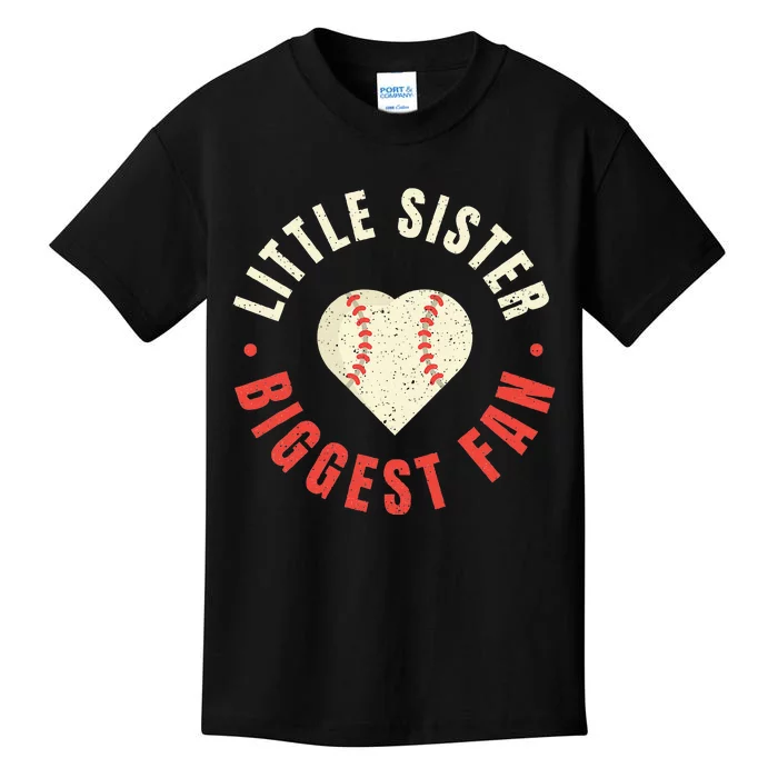 Baseball Sister Women Little Sister Biggest Fan Ball Kids T-Shirt