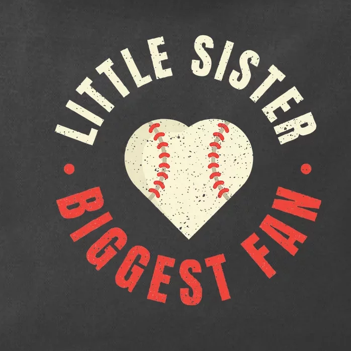 Baseball Sister Women Little Sister Biggest Fan Ball Zip Tote Bag