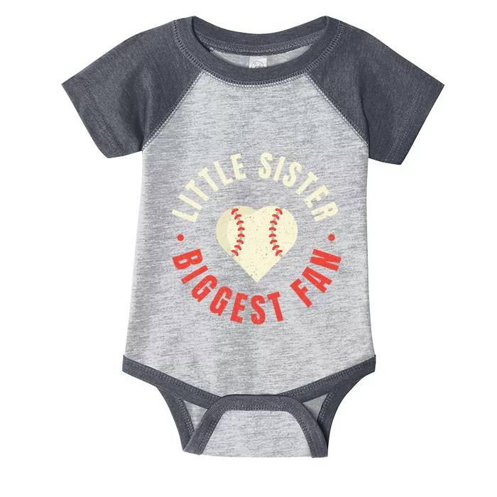 Baseball Sister Women Little Sister Biggest Fan Ball Infant Baby Jersey Bodysuit