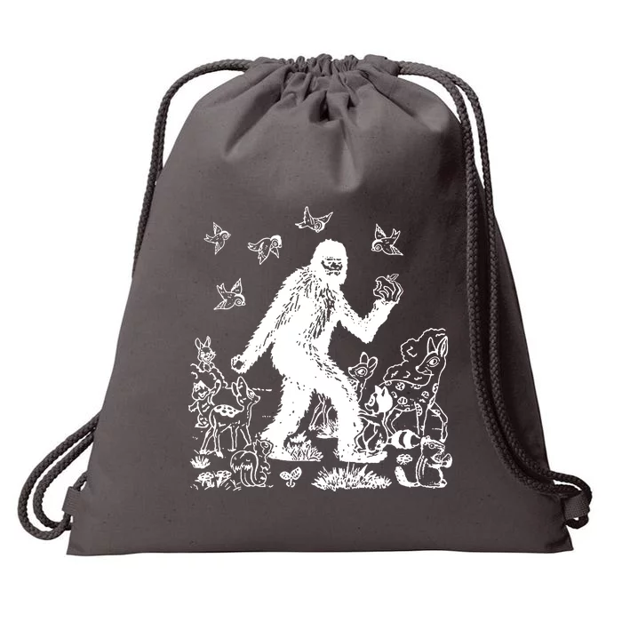 Bigfoot Snow White Drawstring Bag