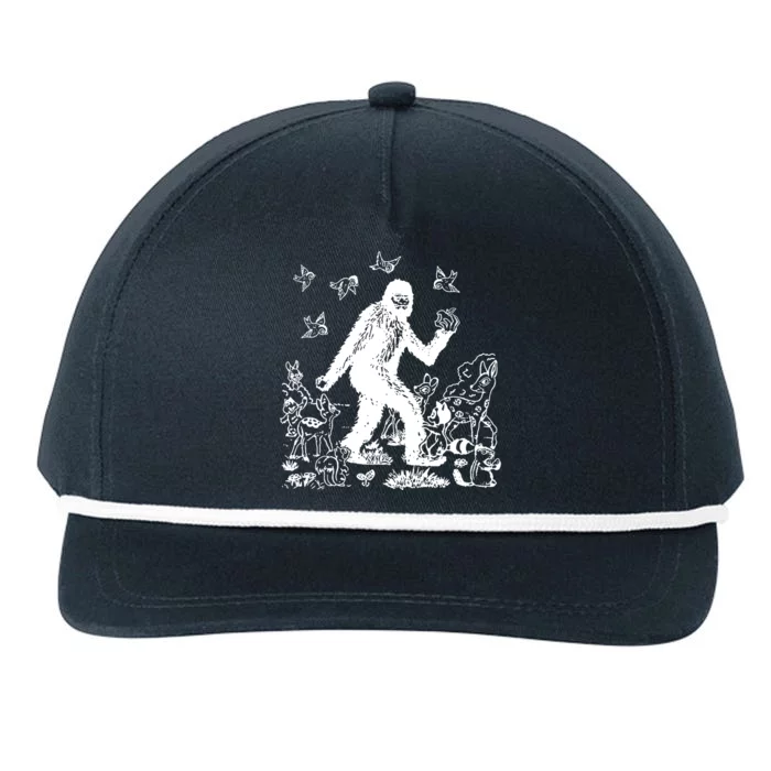 Bigfoot Snow White Snapback Five-Panel Rope Hat