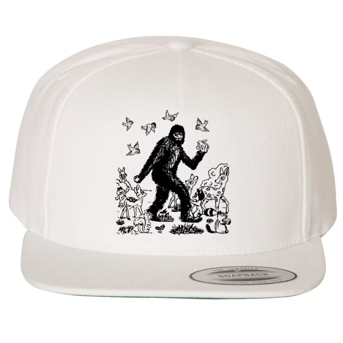 Bigfoot Snow White Wool Snapback Cap