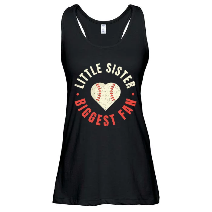 Baseball Sister Womens Little Sister Biggest Fan Tee Ball Ladies Essential Flowy Tank