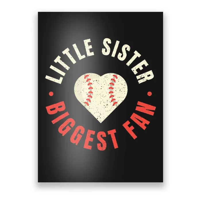 Baseball Sister Womens Little Sister Biggest Fan Tee Ball Poster