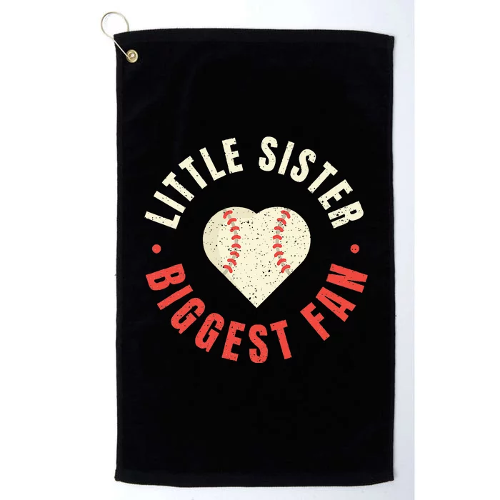 Baseball Sister Womens Little Sister Biggest Fan Tee Ball Platinum Collection Golf Towel