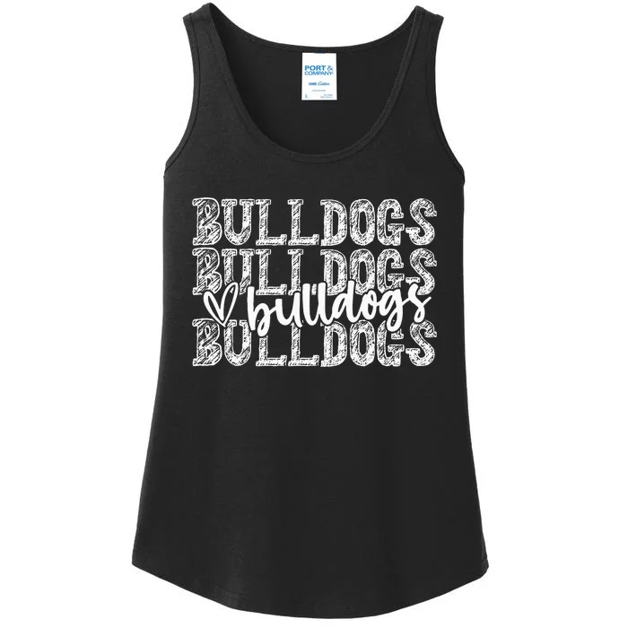 Bulldogs Spirit Wear Game Day School Mascot Sport Fan Team Ladies Essential Tank