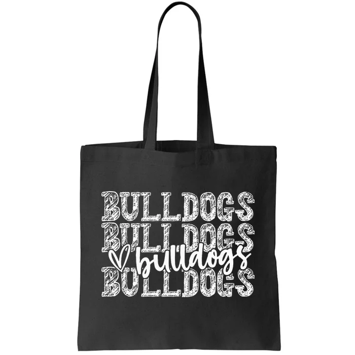 Bulldogs Spirit Wear Game Day School Mascot Sport Fan Team Tote Bag