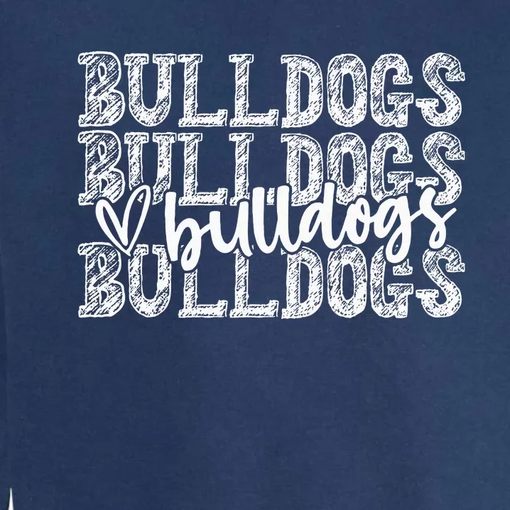 Bulldogs Spirit Wear Game Day School Mascot Sport Fan Team Garment-Dyed Sweatshirt