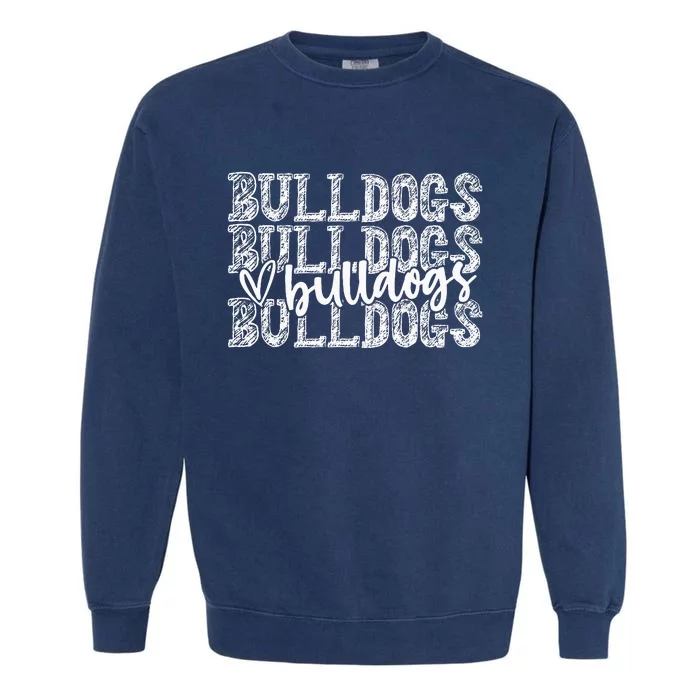 Bulldogs Spirit Wear Game Day School Mascot Sport Fan Team Garment-Dyed Sweatshirt