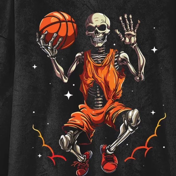 Basketball Skeleton Women Basketball Player Halloween Premium Hooded Wearable Blanket