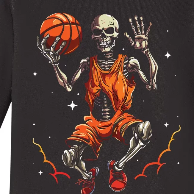 Basketball Skeleton Women Basketball Player Halloween Premium Baby Long Sleeve Bodysuit