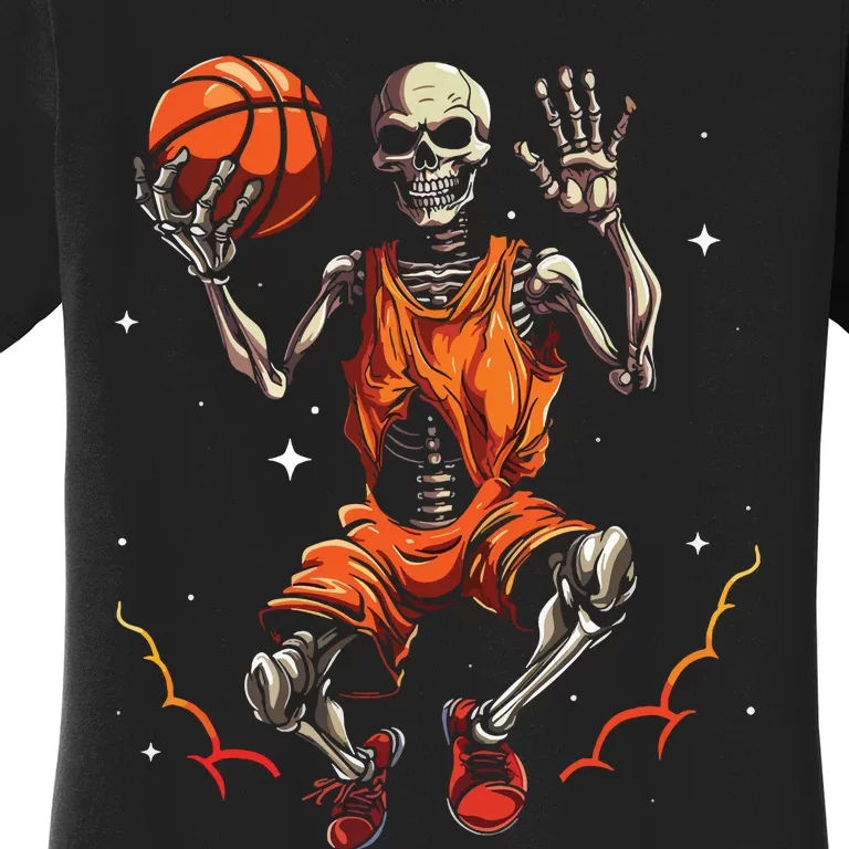 Basketball Skeleton Women Basketball Player Halloween Premium Women's T-Shirt