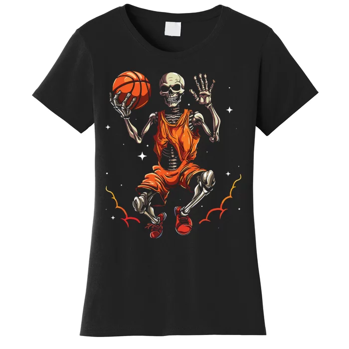 Basketball Skeleton Women Basketball Player Halloween Premium Women's T-Shirt