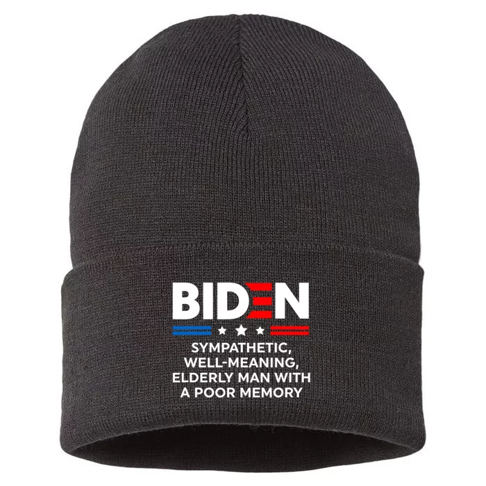 Biden Sympathetic Wellmeaning Elderly Man With Poor Memory Sustainable Knit Beanie