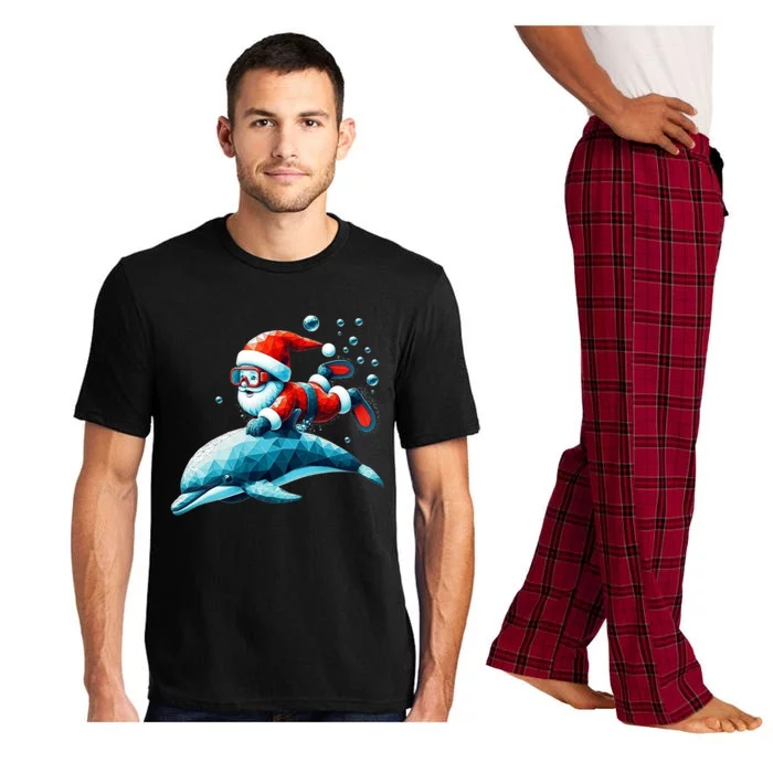 Baby Santa With Dolphin Ii Pajama Set