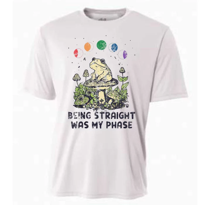 Being Straight Was My Phase Green Frog Mushrooms Cooling Performance Crew T-Shirt