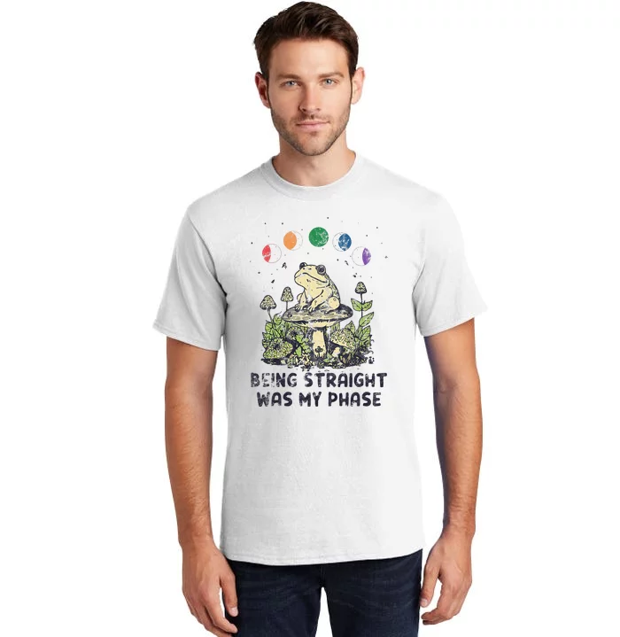 Being Straight Was My Phase Green Frog Mushrooms Tall T-Shirt