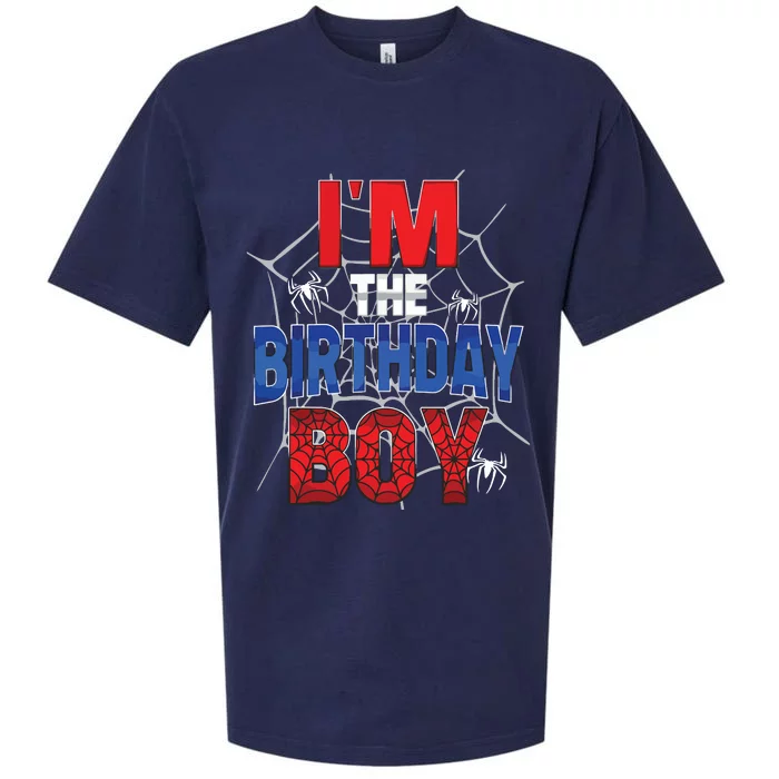 Birthday Spider Web Birthday Party Im The Birthday Boy Sueded Cloud Jersey T-Shirt