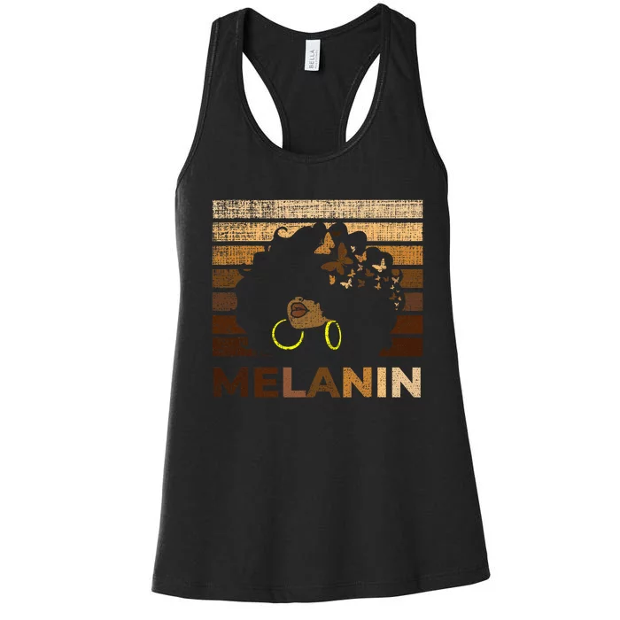 Black Strong Women Afro Love Melanin African Girl Women's Racerback Tank