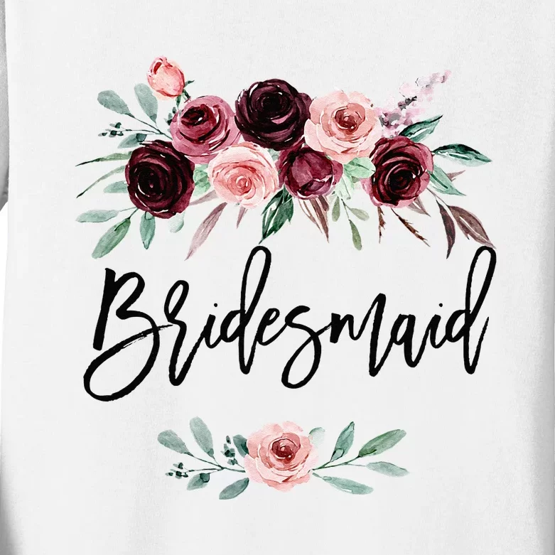 Bridal Shower Wedding Gift For Bridesmaid Maid Of Honor Kids Long Sleeve Shirt