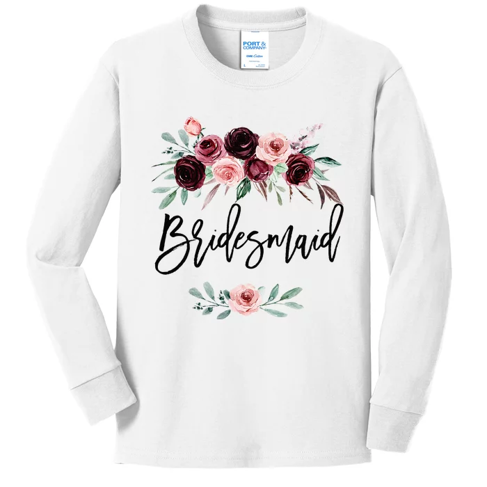 Bridal Shower Wedding Gift For Bridesmaid Maid Of Honor Kids Long Sleeve Shirt