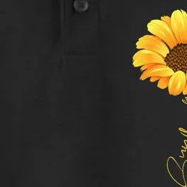 Beautiful Sunflower With Lettering Sunflower For Women Dry Zone Grid Performance Polo