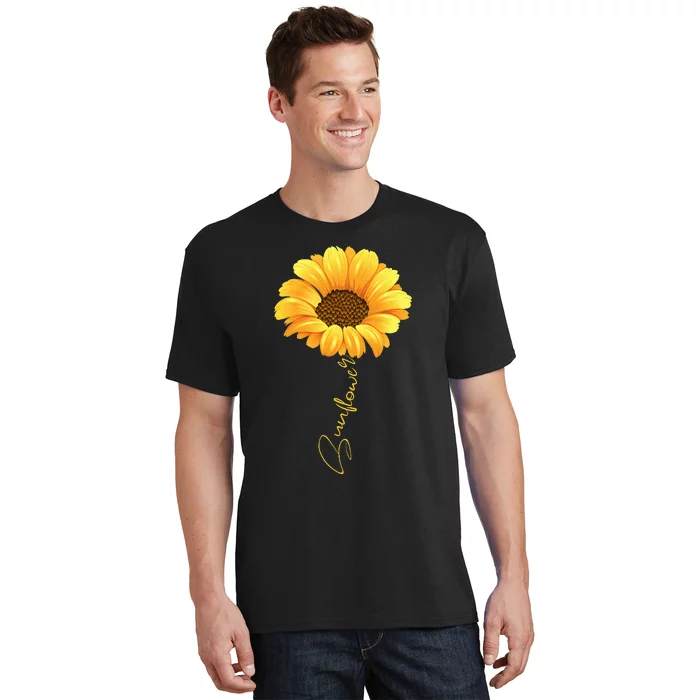 Beautiful Sunflower With Lettering Sunflower For Women T-Shirt