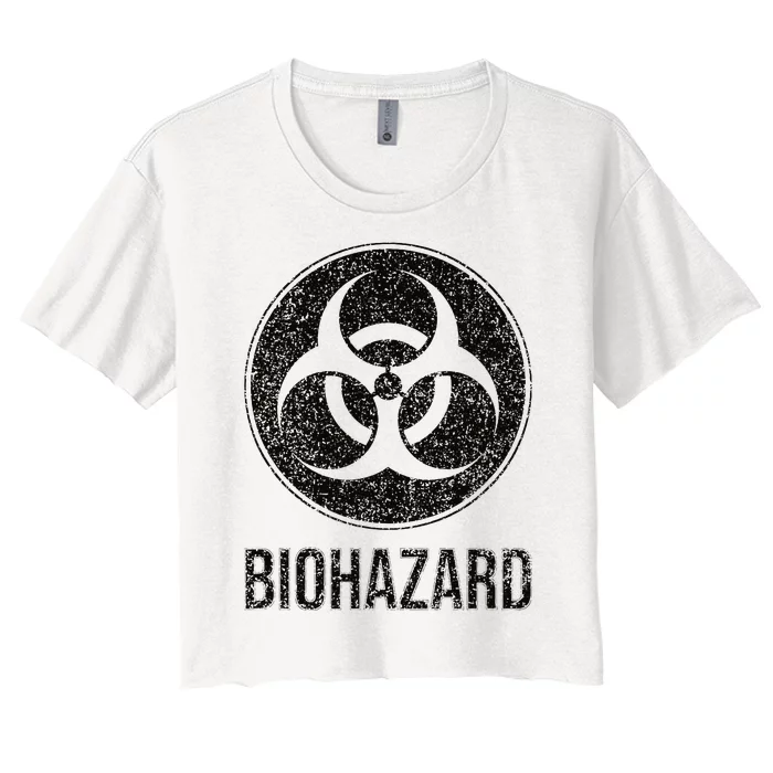 Biohazard Symbol Warning Sign Biological Hazard Toxic Virus Women's Crop Top Tee