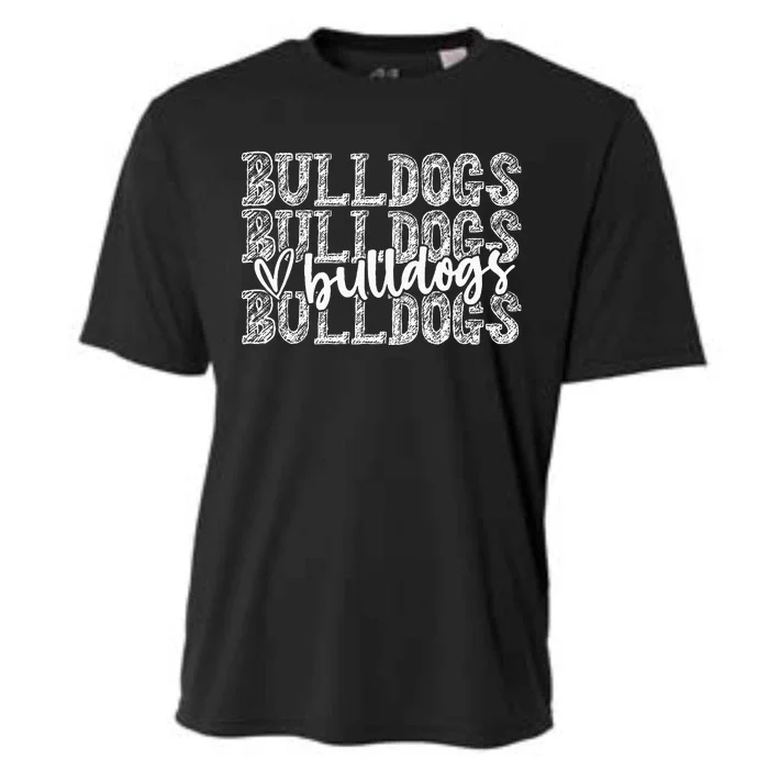 Bulldogs Spirit Wear Game Day School Mascot Sport Fan Team Cooling Performance Crew T-Shirt