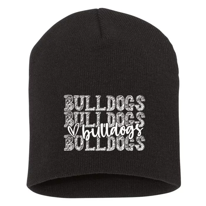 Bulldogs Spirit Wear Game Day School Mascot Sport Fan Team Short Acrylic Beanie