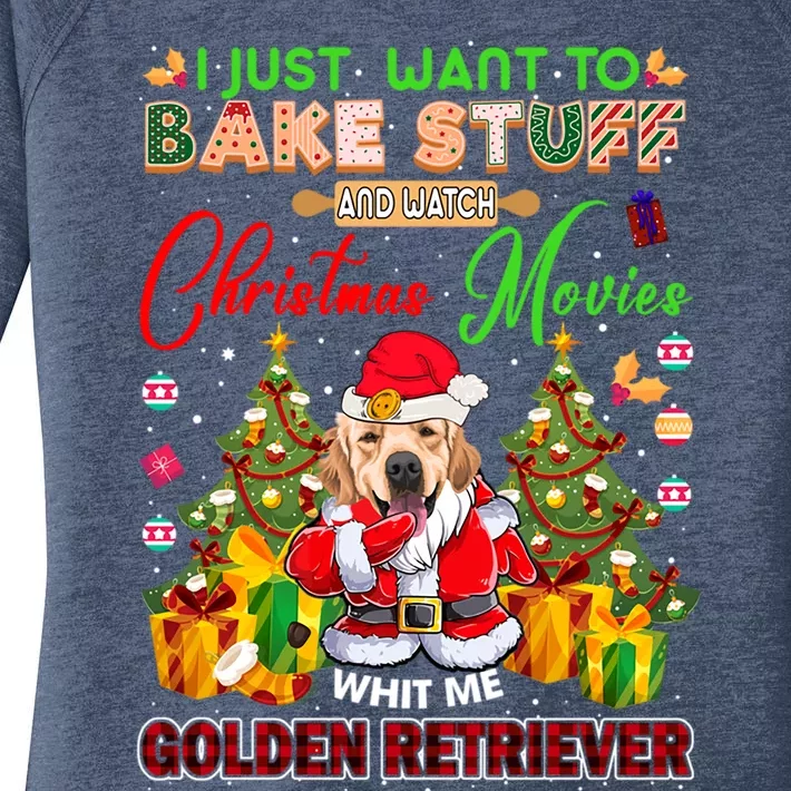 Bake Stuff Watch Xmas Movies With Golden Retriever Gift Women's Perfect Tri Tunic Long Sleeve Shirt