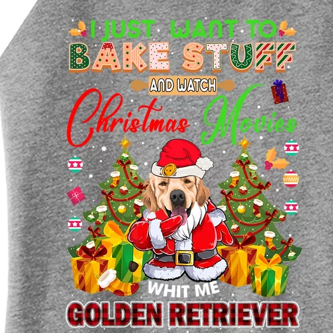 Bake Stuff Watch Xmas Movies With Golden Retriever Gift Women’s Perfect Tri Rocker Tank