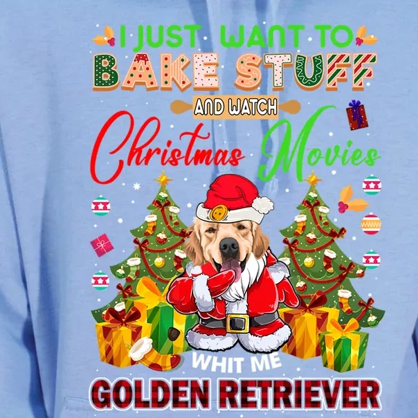 Bake Stuff Watch Xmas Movies With Golden Retriever Gift Unisex Surf Hoodie