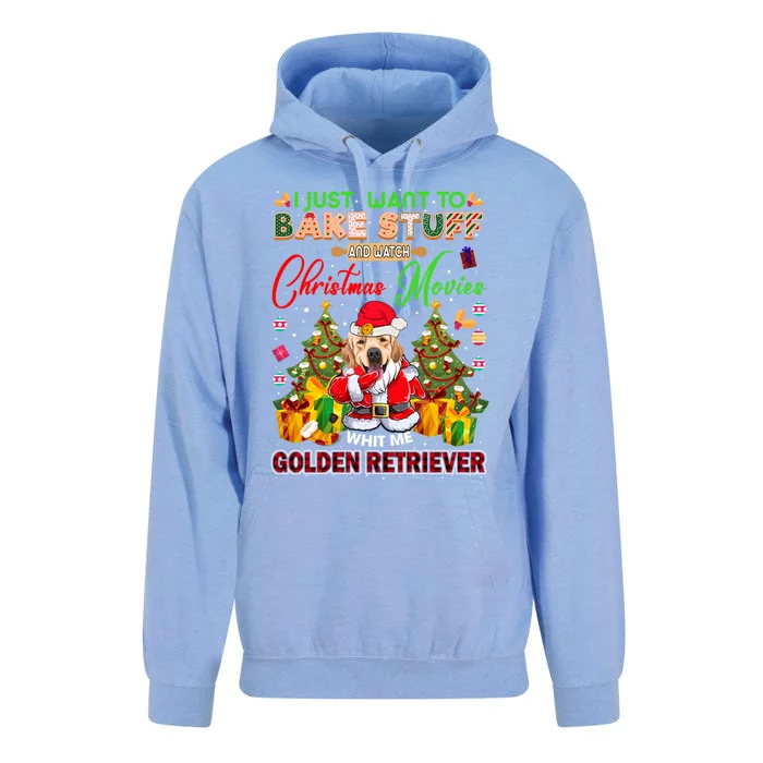 Bake Stuff Watch Xmas Movies With Golden Retriever Gift Unisex Surf Hoodie