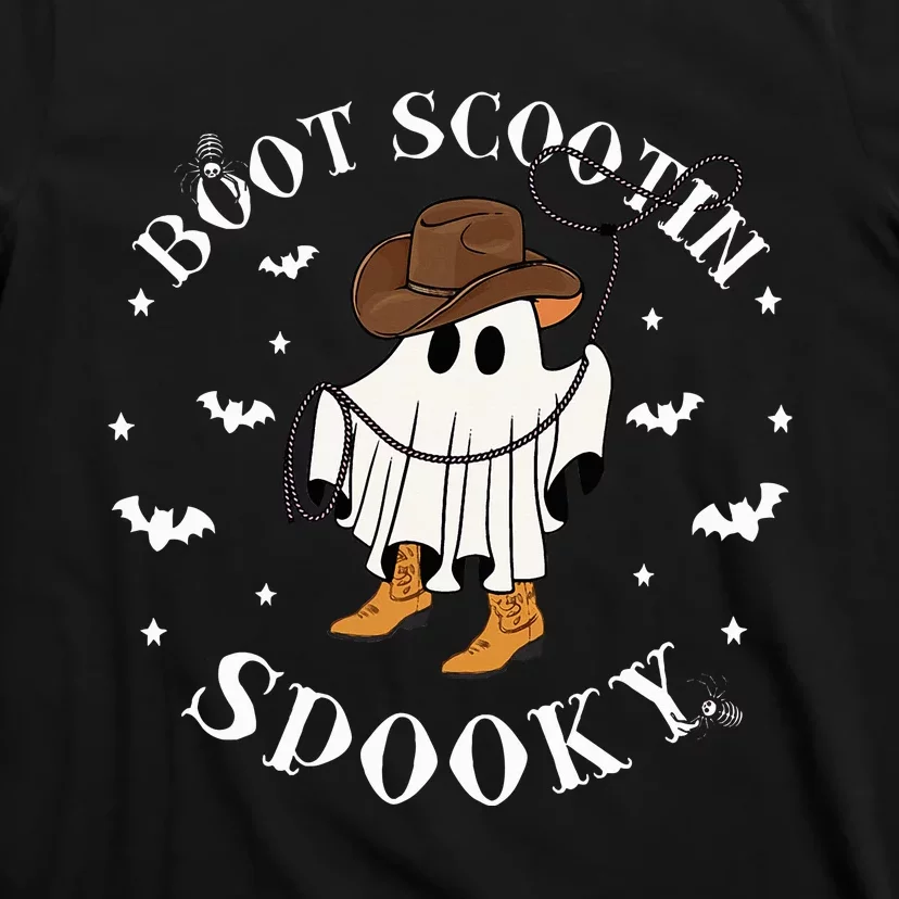 Bootscooting Spooky Western Cow Ghost Halloween Season T-Shirt