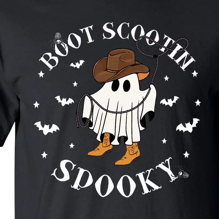 Bootscooting Spooky Western Cow Ghost Halloween Season Tall T-Shirt