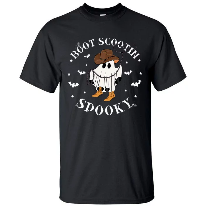 Bootscooting Spooky Western Cow Ghost Halloween Season Tall T-Shirt