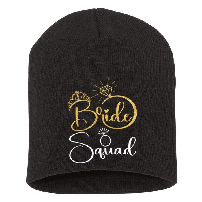 Bride Squad Wedding Bridal Shower Matching Family Team Short Acrylic Beanie