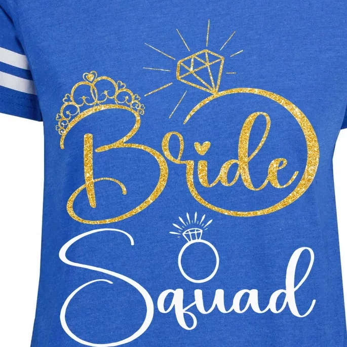 Bride Squad Wedding Bridal Shower Matching Family Team Enza Ladies Jersey Football T-Shirt