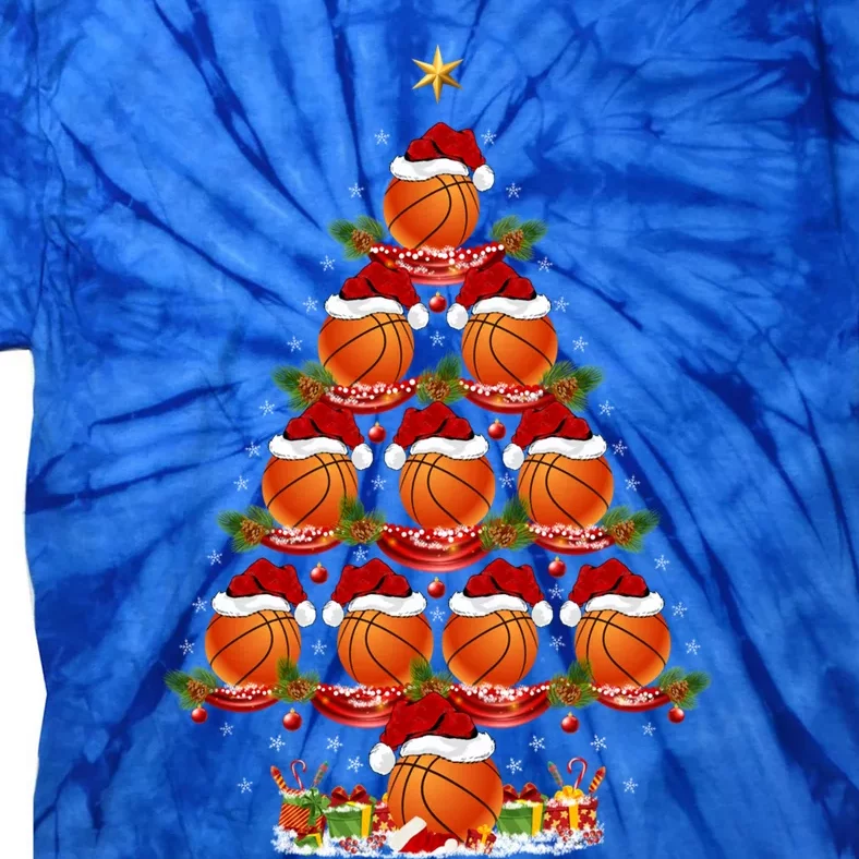 Basketball Sports Xmas Lighting Basketball Christmas Tree Meaningful Gift Tie-Dye T-Shirt