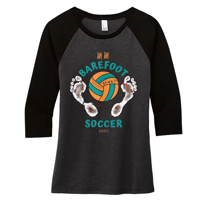 Barefoot Soccer X Eliza Edition Women's Tri-Blend 3/4-Sleeve Raglan Shirt