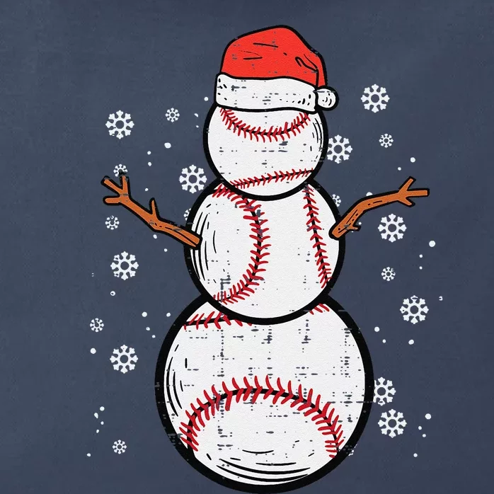 Baseball Snowman Xmas Christmas Sports Funny Funny Zip Tote Bag