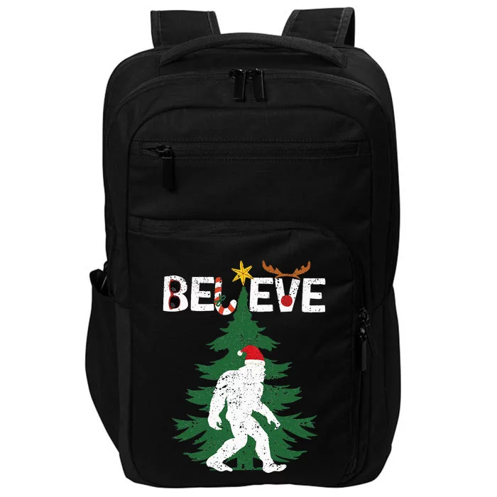 Bigfoot Sasquatch Yeti Believe santa hat Christmas Impact Tech Backpack