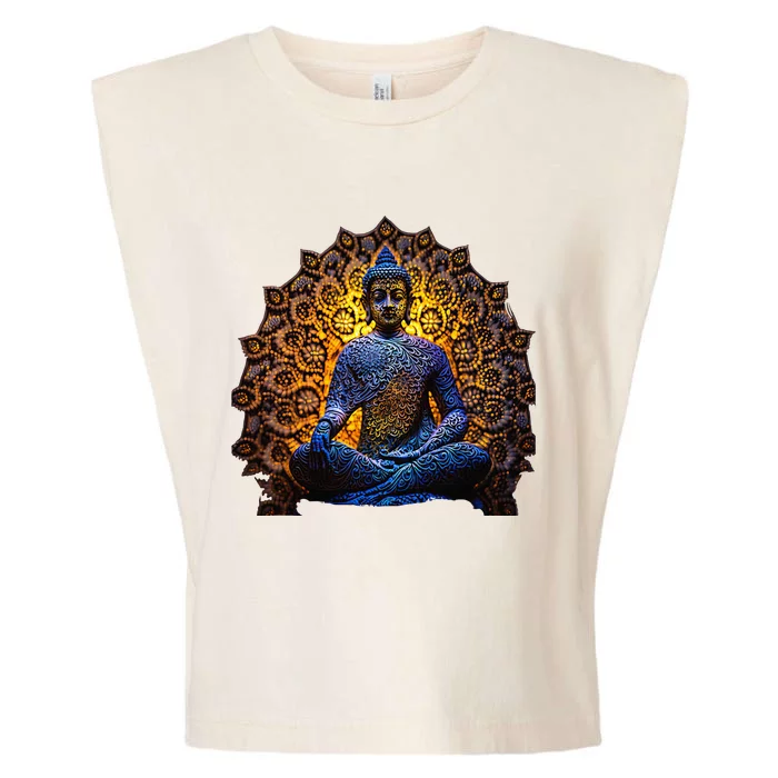 Buddha Statue Yoga Buddhist Zen Buddhism Meditation Garment-Dyed Women's Muscle Tee